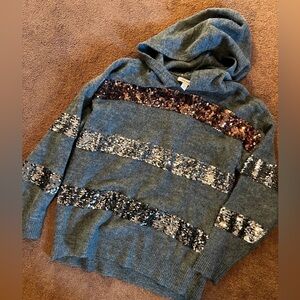 Nine West sequin hoodie sweater